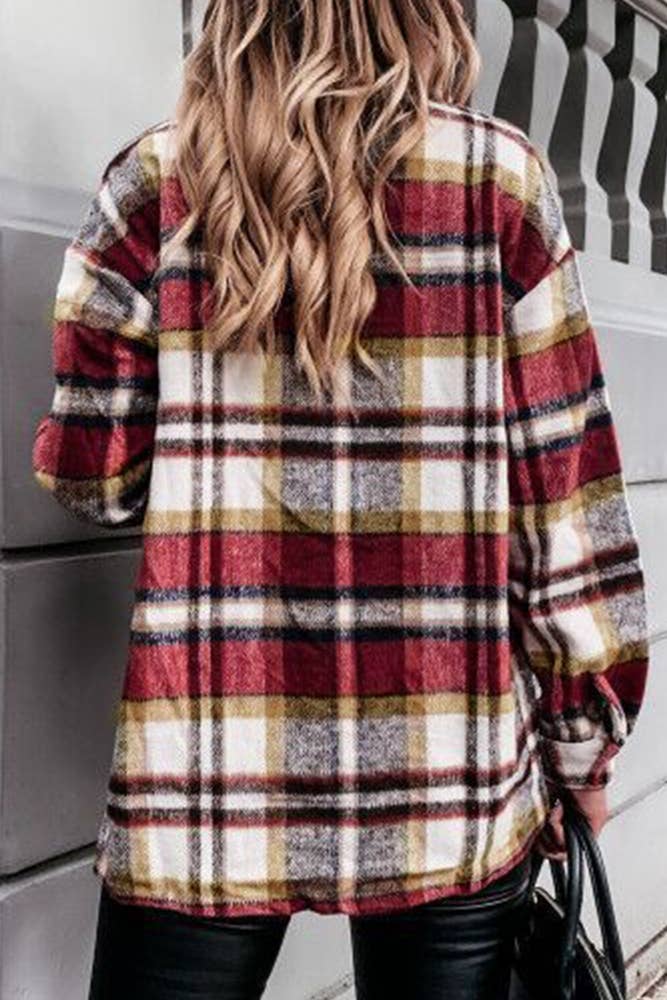 Plaid Flannel Shacket Jacket Women